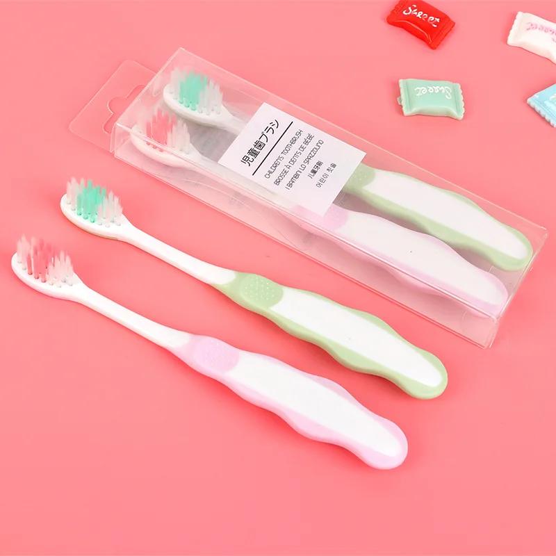 2 PC Children's Small Head Toothbrush Extremely Fine Soft Fur Brush Set Oral Cleaning Child Manual Dental Gum Care Health