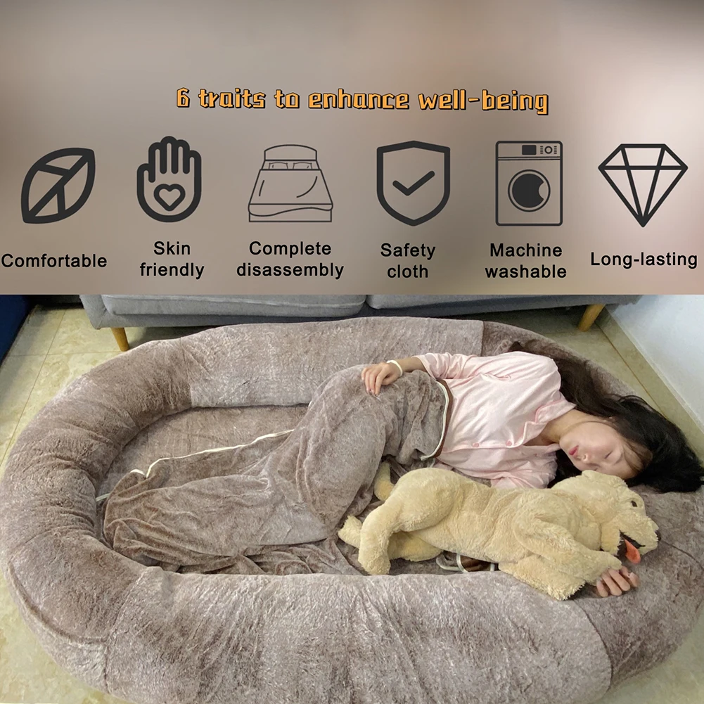 Imagem -05 - Cama Gigante Confortável do Cão de Pelúcia com Bolso Pet Bed Portátil Cama Grande do Cão Bolsa de Feijão Sofá Tamanho Extra Nap Animais