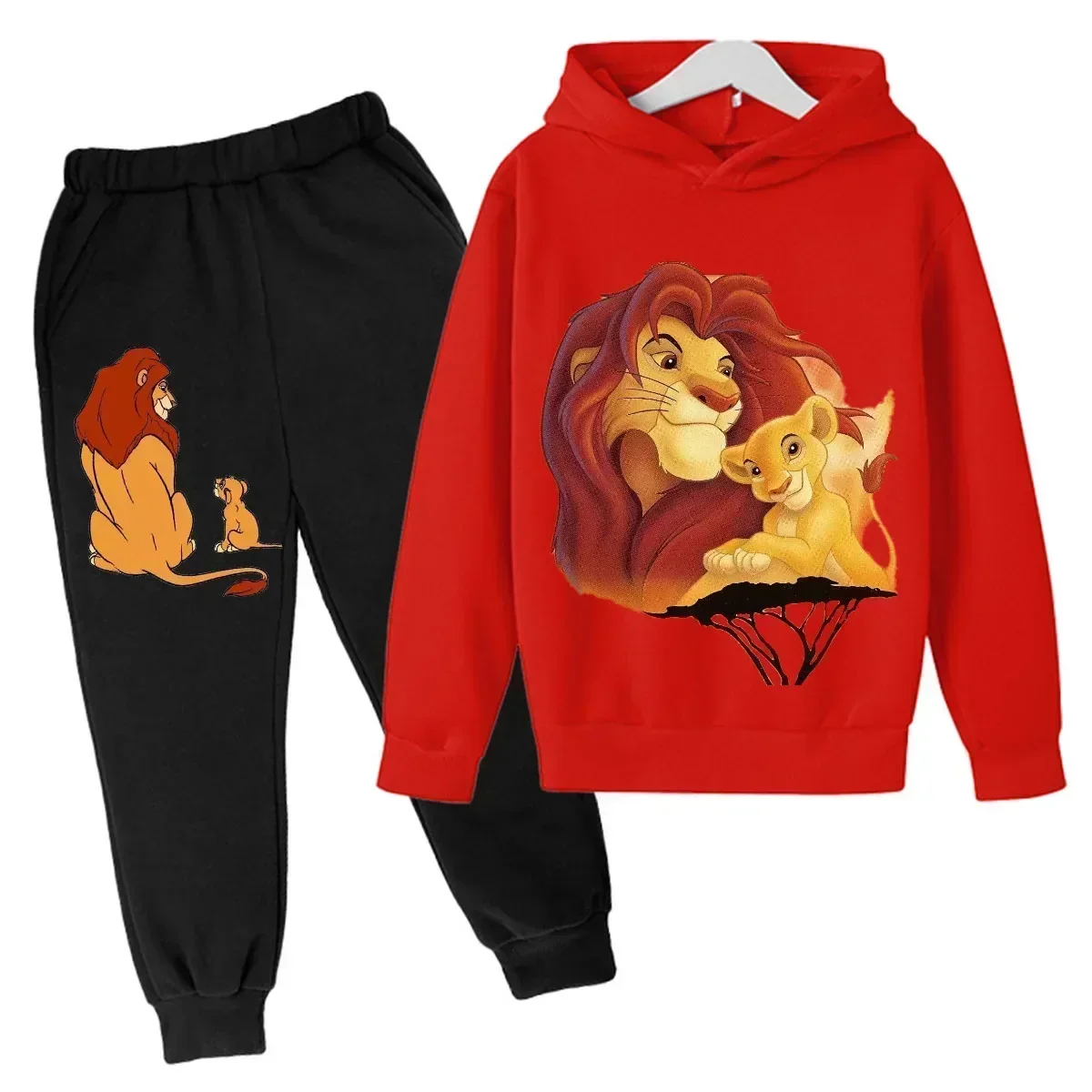 Disney-Boys and Girls Lion King Simba Hoodie Casual Suit Classic Clothing Fashion Spring/Autumn Holiday Gifts Kids Clothes Girls