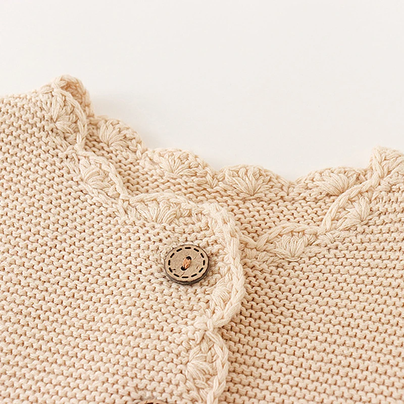 2025 New Autumn 0-3Yrs Children Clothes Infant Baby Girls Knitting Cardigan Long Sleeved Solid Color Newborn Baby Girls Sweater