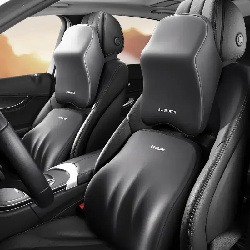Auto Lendenwirbel Rückenstütze Kopfstütze Nackenkissen Memory Foam Lendenkissen Weiche Nackenkissen Kissen Autositzkissen