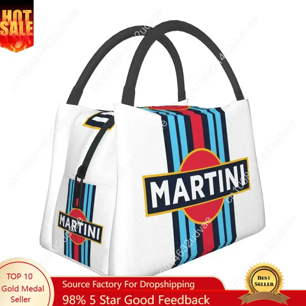 Martini Racing Lunch Bags Insulated Bento Box Waterproof Lunch Tote Resuable Picnic Bags Cooler Thermal Bag for Woman Kids