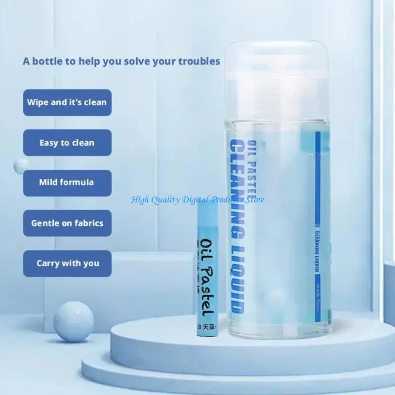 U2JE Professional Oil Pastel Remover Cleaning Fluid 150ml Gentle Oil Pastel Cleaner Skin Safe for Travel Painting Sketching