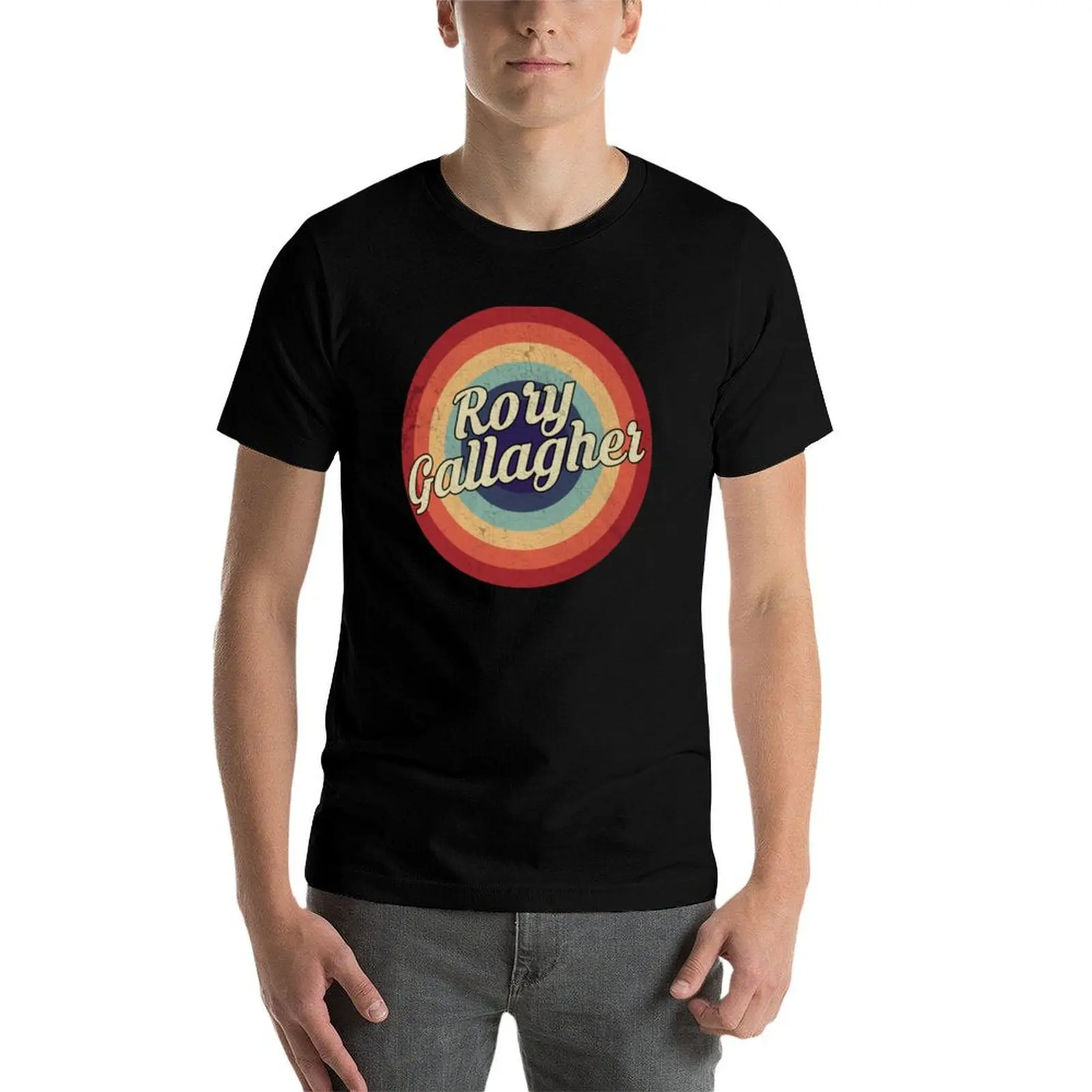 Rory Gallagher - Retro Circle Vintage8 T-Shirt quick drying vintage anime shirt shirts graphic tee mens cotton t shirts image 4