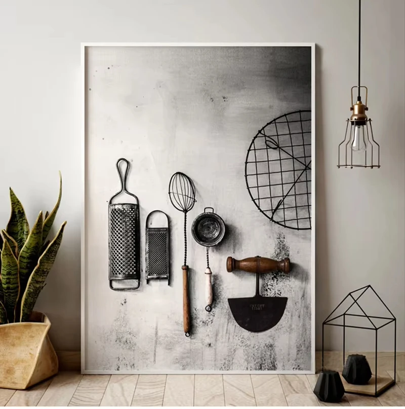 Nordic Modern Style Kitchen Utensils and Appliances Posters Art Canvas Pictures for Living Room Home Decor Painting Unframed