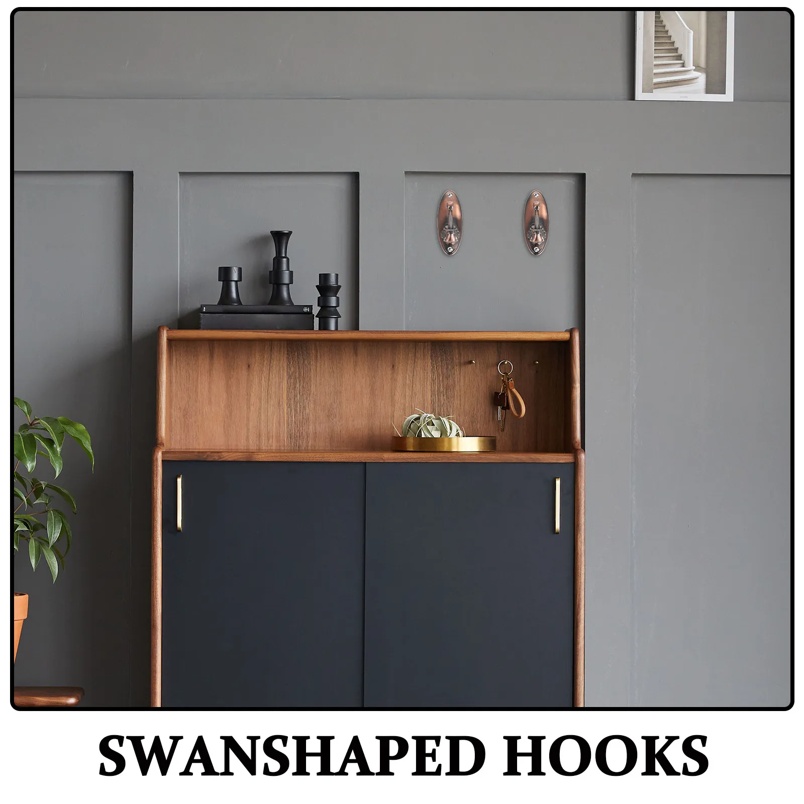 1Set Stylish Alloy Swan Curtain Hooks Wall Mounted Decorative Hangers for Home Bedroom Living Room Anti Slip Heavy Duty Easy