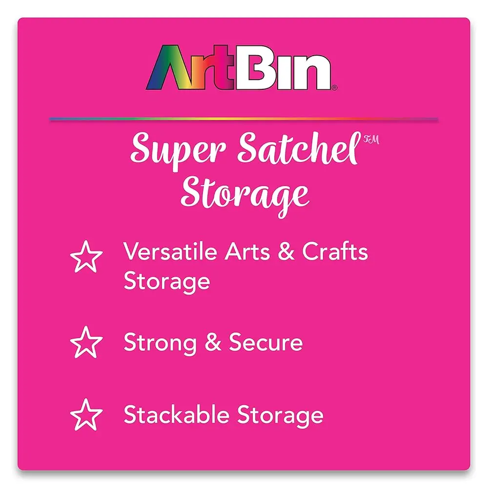 6981Ab Super Satchel Deluxe Divided Base, Large Portable Art & Craft Organizer With Drawers, [1] Plastic Storage Case, Clear