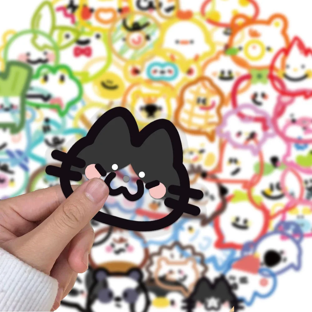 50PCS Creative and Fun Cartoon Bubble PET Transparent Material Sticker, Account Decoration DIY Phone Case, Water Cup Sticker