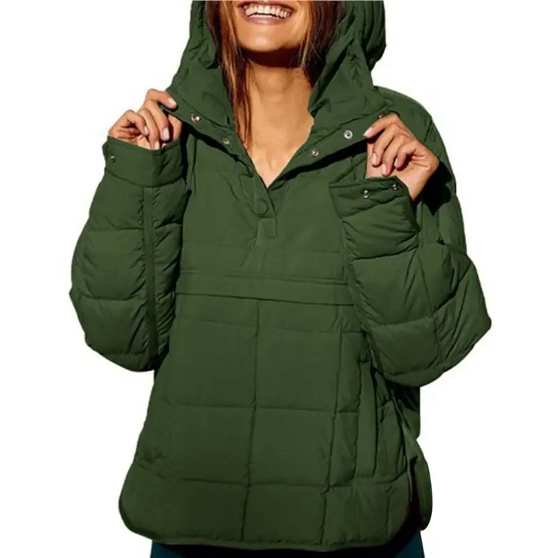 CYL-Veste bouffante surdimensionnée pour femme matelassée Dolman sweat à capuche pull à manches longues dessus chaud manteau