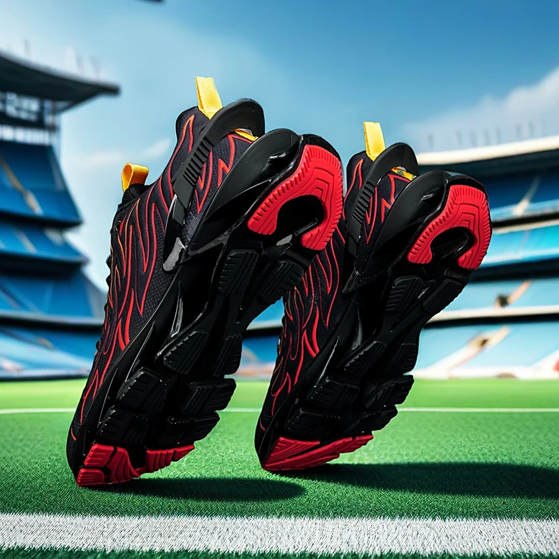 

Мужские кроссовки с пламенным узором и подошвой, кроссовки с дышащей сеткой, повседневные модные мужские кроссовки, удобная повседневная обувь