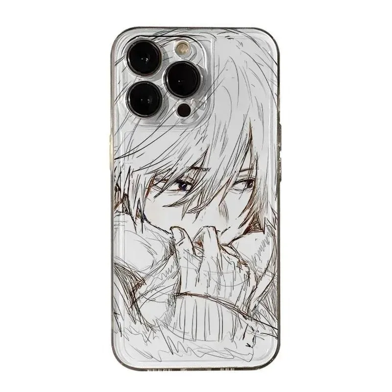 Icp Line Drawing luxury 3D comic cartoon line drawing couple Phone Case For iPhone 11 12 ...