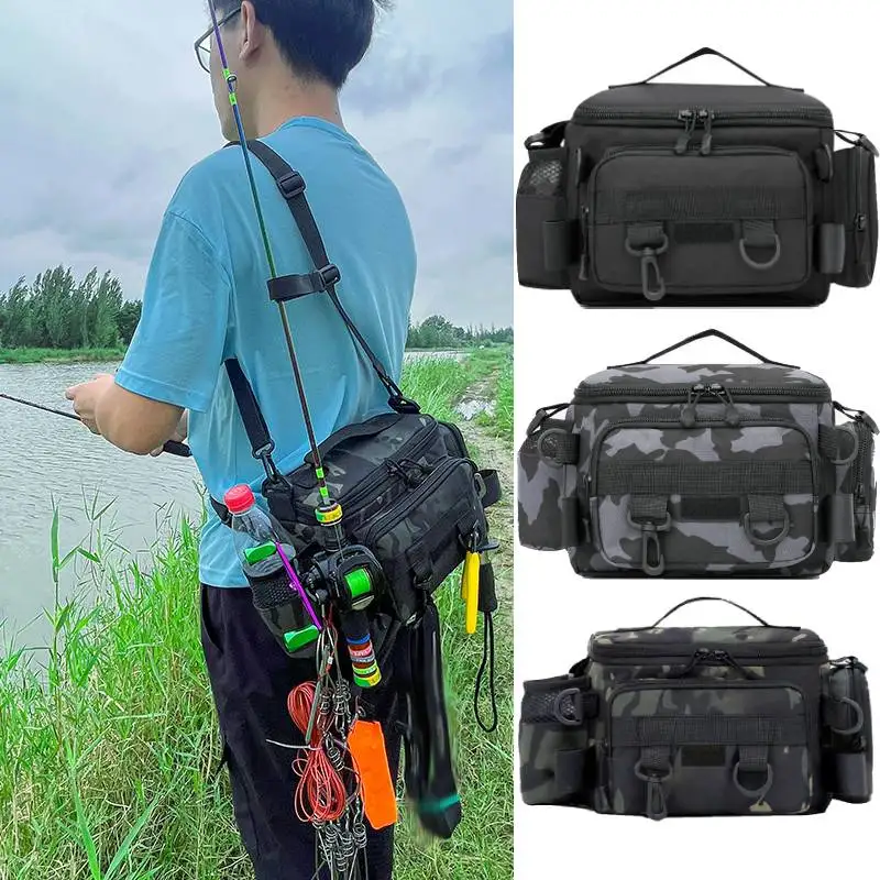

Fishing Tackle Shoulder Bag Tactical Lure Line Box Storage Bags Multifunctional Pack Outdoor Sports Rig Pouch Waist Pack