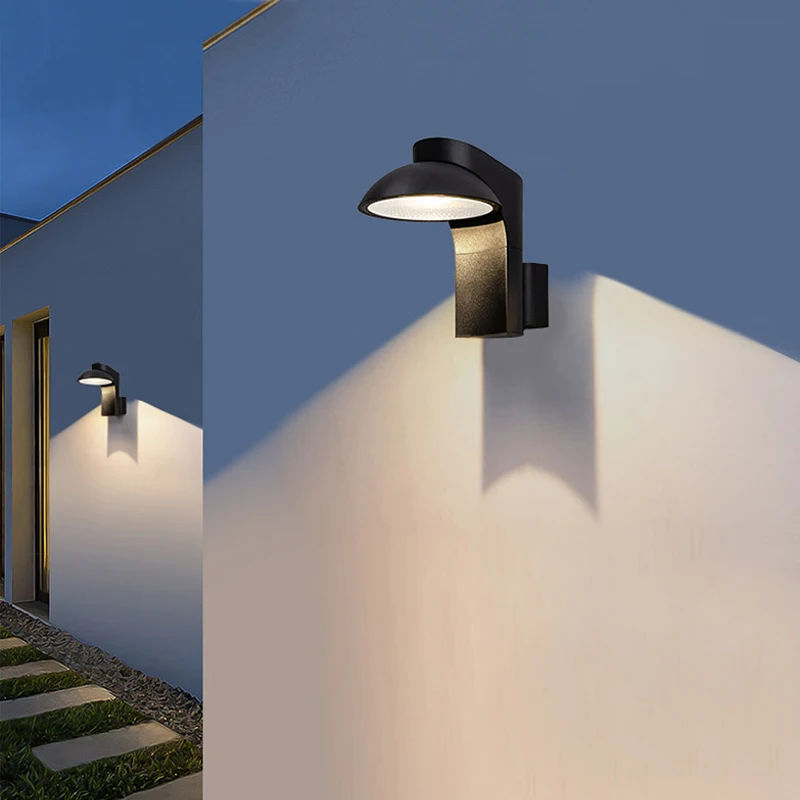 Modern Minimalist Rotatable Wall Lamp Garden Villa Courtyard Lights Entrance Hotel Villa LED Wall Sconce Fixture Metallic Luster