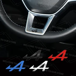 A Badge Auto Interior Metal Logo Emblem Car Steering Wheel Sticker For Megane 5 4 3 2 Clio Duster Captur Koleos Logan Kadjar