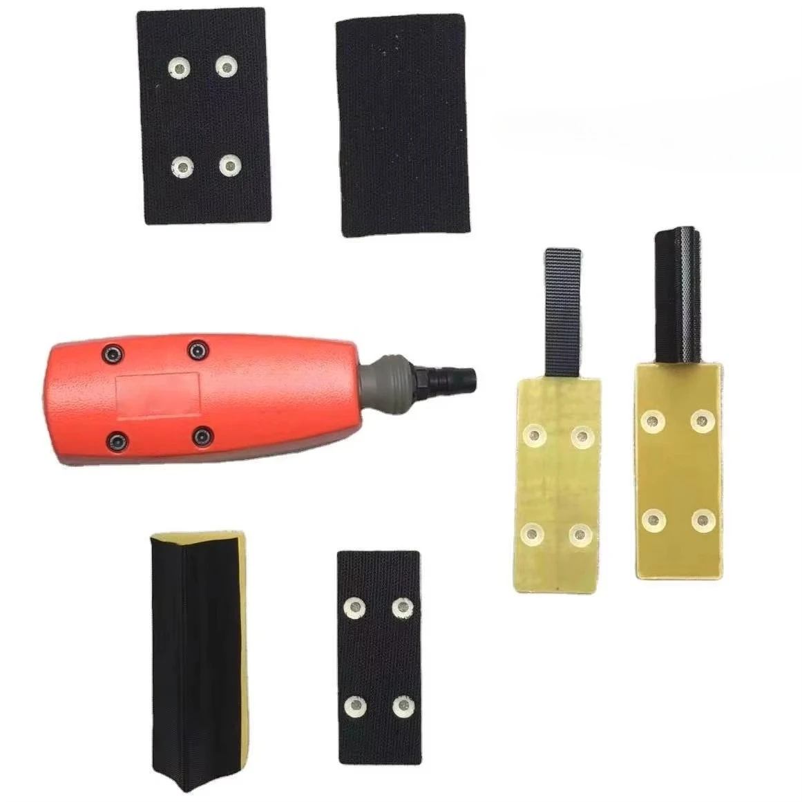 Pneumatic Linear Sander Kit for Sanding Profiles Delivery with 14 Piece Versatile Foam Blocks for Finishing Works