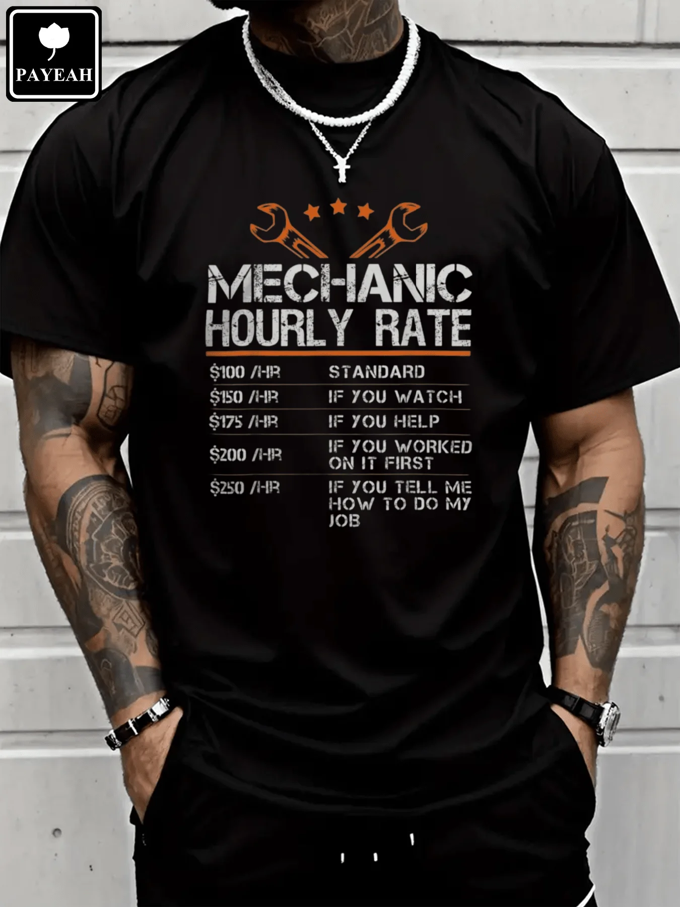 

Funny Mechanic Hourly Rate Labor Rates Heavy Cotton T-Shirt