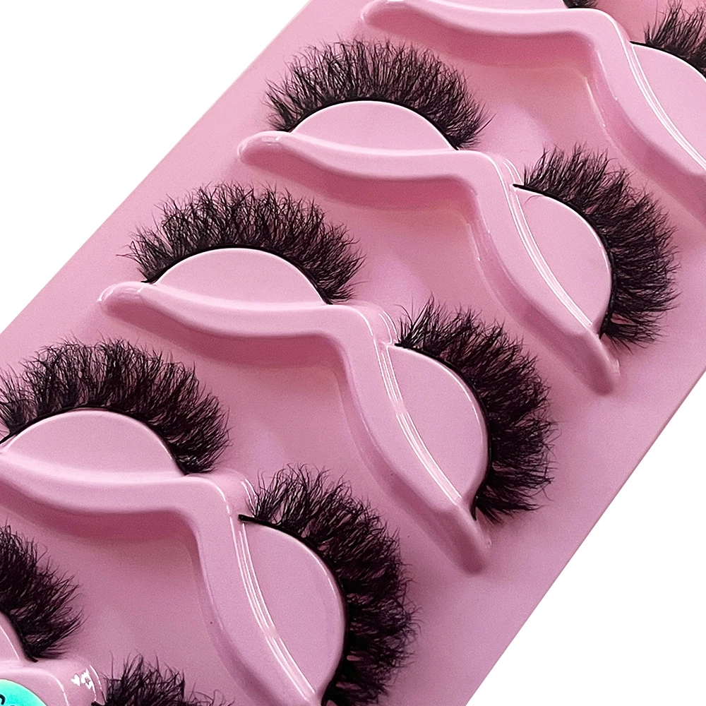 5 pairs Mink Eyelashes  3D Natural False Lashes Thick Soft Curly Lashes Wispy Natural Eyelash Extension Makeup