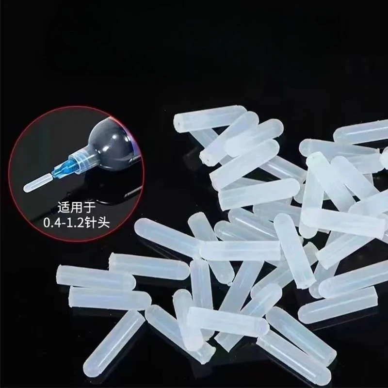 50pcs Special Silicone Plug Head Use For 0.4-1.2mm Glue Dispensing Syringe Needle Seal, Prevent Glue from Solidifying, Needle Ti