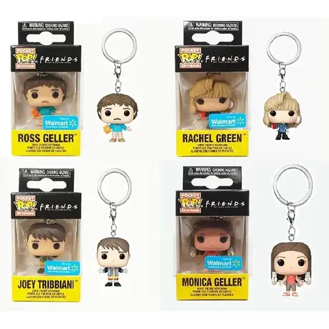 Funko Pocket Pop Nyckelring Vänner RACHEL GREEN ROSS GELLER JOEY MONICA Nyckelringar Leksaksfigurer Samling Modell Vinylfigur 10 best sales Vänner Funko Pop - №2