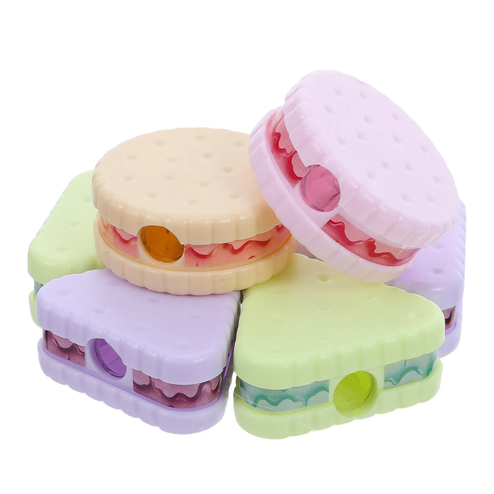 36Pcs Cookie-Shaped Manual Pencil Sharpener, Portable for Classroom, Art Class & Back to School Supplies