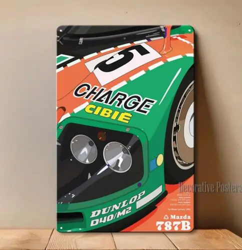 1m, 24 Heures Du Mans Race 787b Car Metal Poster - Señal - Tamaño: