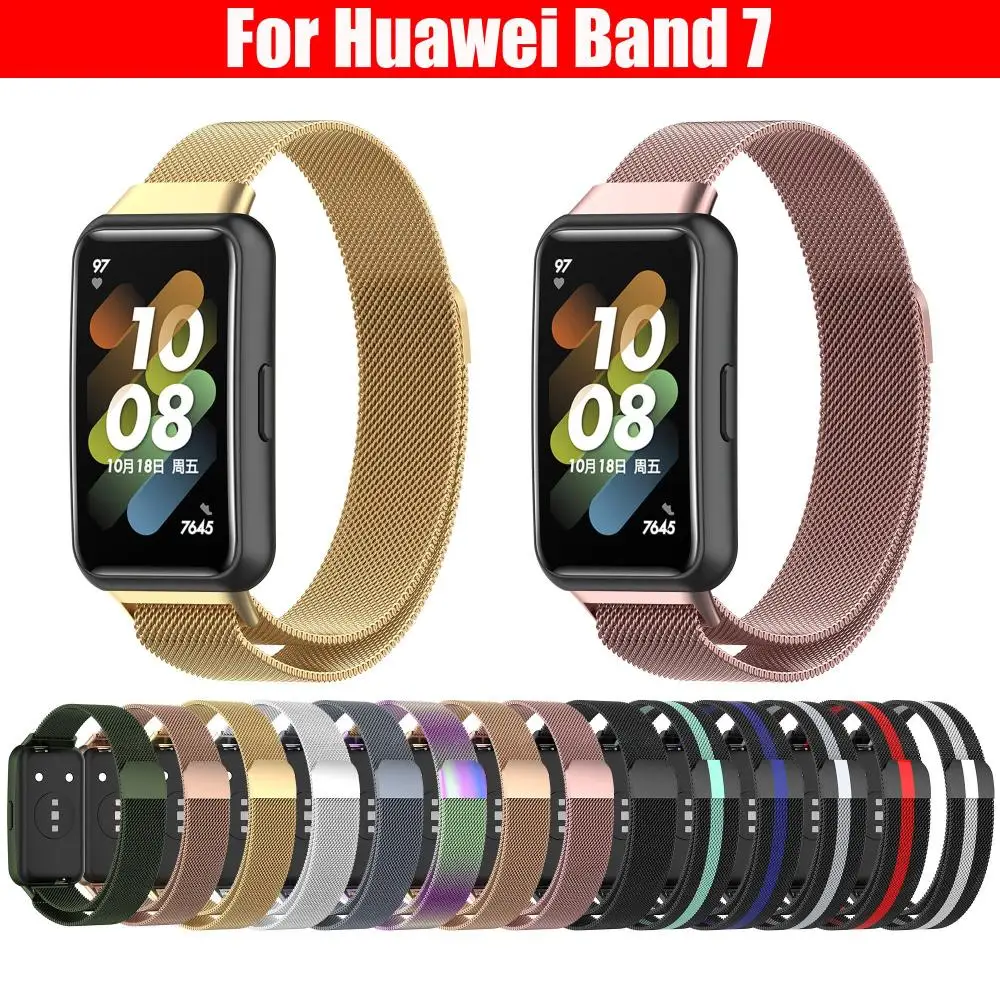 Metal Watchband for Huawei Band 7 Bracelet Strap Belt Replacement Metal Wrist Watch Accessories