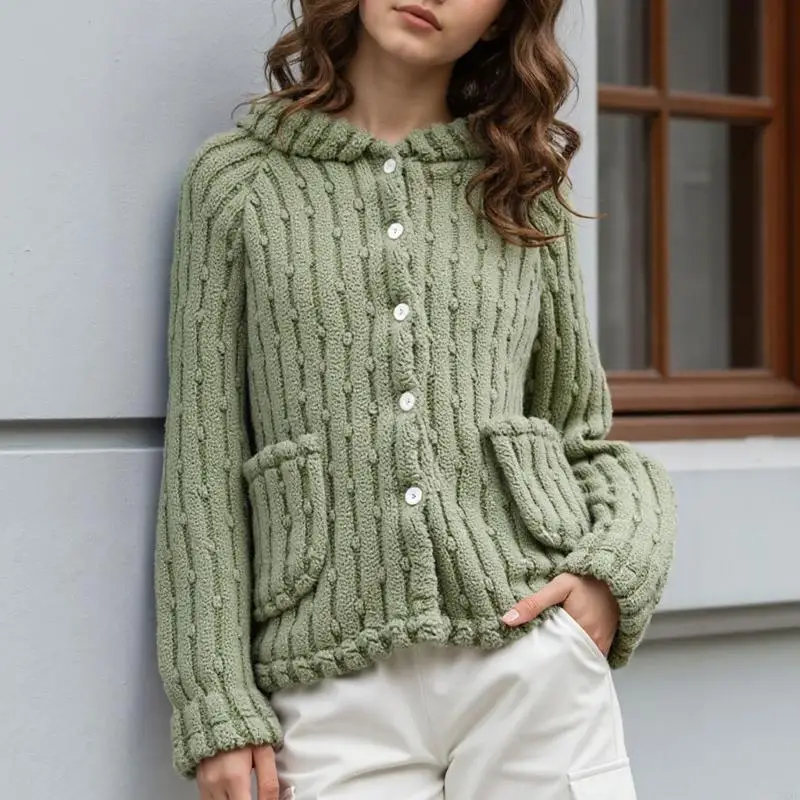 

72XE Женский цельный топ с мячом в вертикальную полоску, простой и удобный небольшой кардиган с воротником-стойкой, домашняя