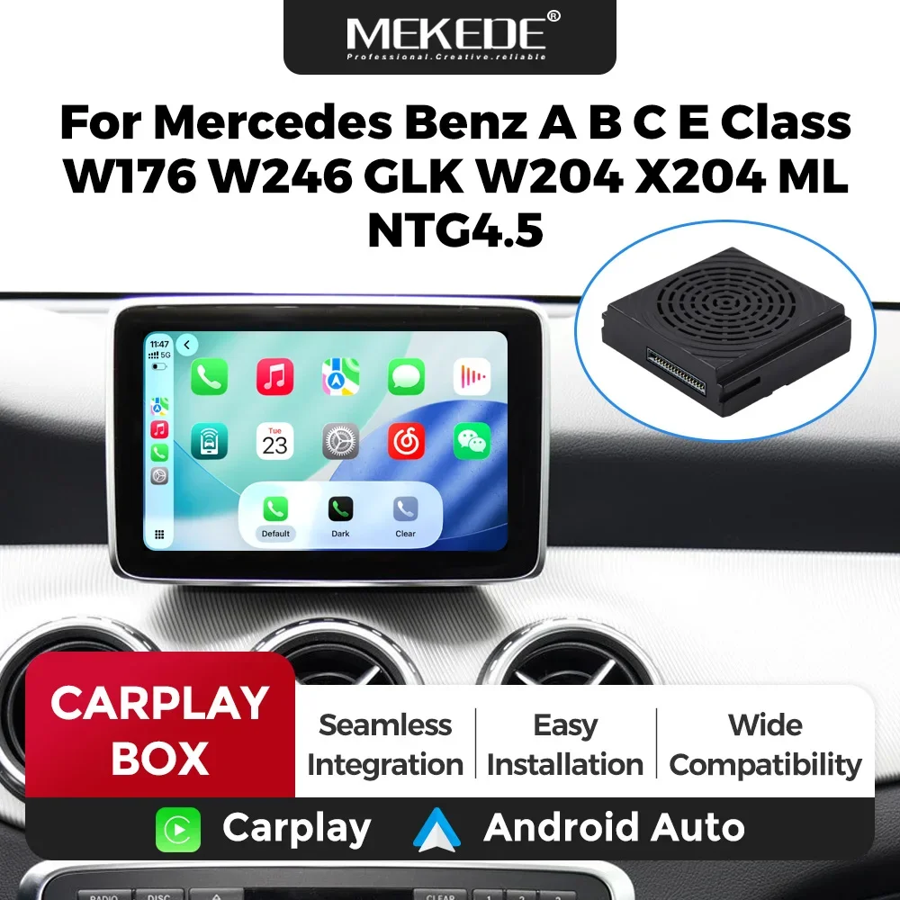 MEKEDE Carplay-Adapter für Mercedes Benz A B C E CLA GLA GLK ML NTG4.5/4.7 BECKER-Buchsen Kabelloses CarPlay Android Auto AirPlay Navigation Plug-and-Play EU-Lieferung