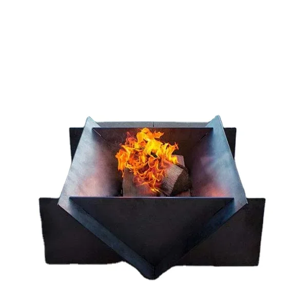 New design  Customized  Portable  laser cut Corten steel fire pit fire bowl bonfire X shape fire pits