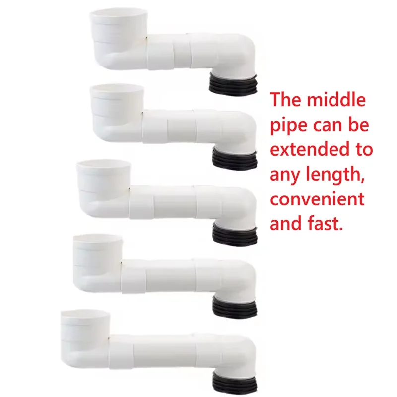 1Set Flexible Offset Toilet Flange Extension Drain Pipe Toilet Flange Extender Toilet Shifter Device Bathroom Drainage Accessory