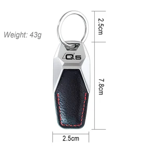 Zinc League Leather Car Keychain Keychain for Audi A4 A5 A6 A7 A1 A2 Q2 Q3 Q5 Q7 Q8 High quality car keychain current accessories 10 Main Sales Audi Keychain - №7