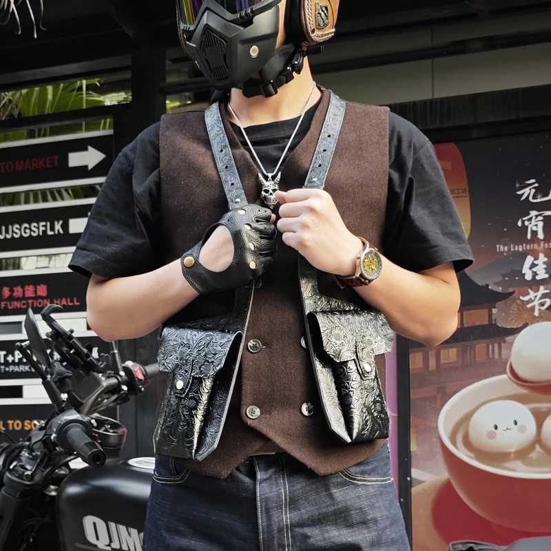 

Multifunction Crossbody Tactical Storage Holster Shoulder Bags Men Anti-theft Chest Bag Leather Outdoor Sports Hunting Bag