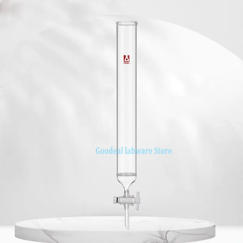 1pcs Lab glass chromatography filter column with PTFE piston chromatographic column with sand core