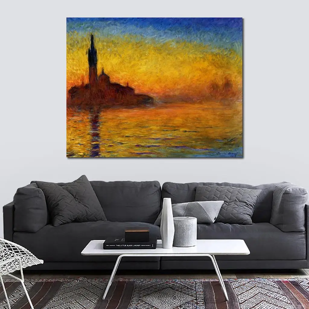 

Twilight, Venice by Claude Monet Oil paintings reproduction Landscapes art hand-painted home decor