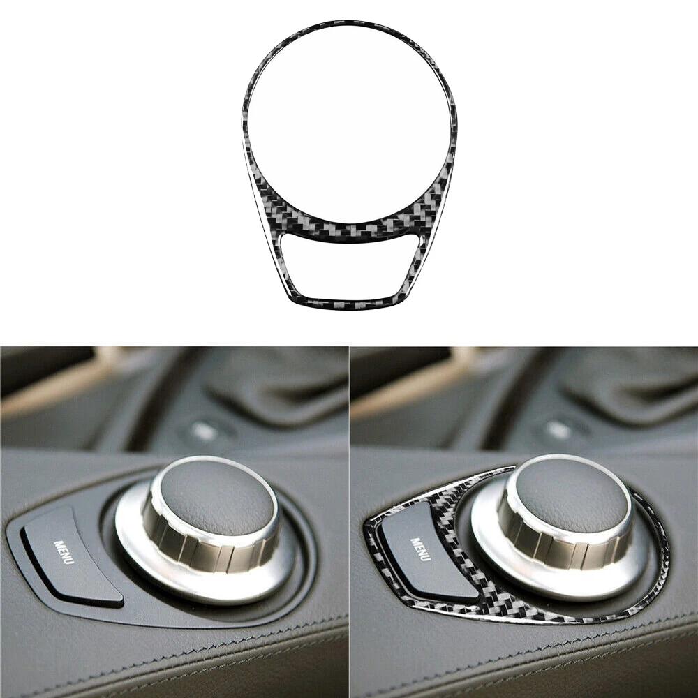 Carbon Fiber Vehicle Radio button Frame Sticker For BMW 6 Series E63 E64 2004-2010