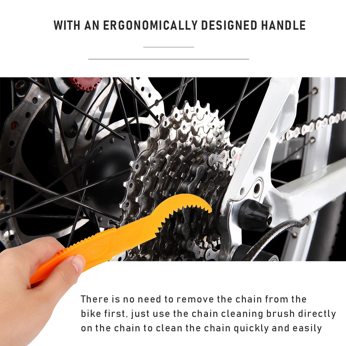

8Pcs Bike Cleaning Brush Set Ergonomic Handle Chain Washer for Motorcycle Drive System Maintenance Cleaning Kit
