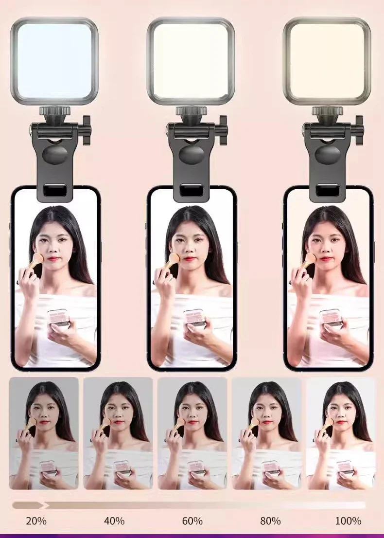 Portable Mini Selfie Fill Light Rechargeable 3 Modes Adjustable Brightness Clip On For Mobile Phone Computer Fill Light