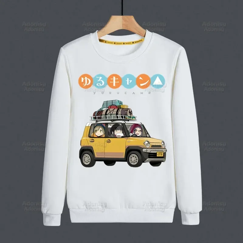 

Yuru Camp Men Hoodie Autumn Hip Hop Streetwear Men Pullover Anime Nadeshiko Sweatshirts Hoodies Mens White Color Hoodie Male