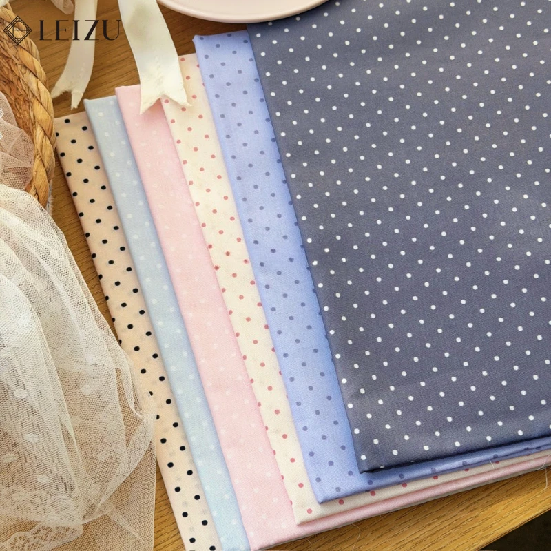 

Polka Dot Printed Fabric 100% Cotton 0.2cm Colorful Small Dots Cloth for DIY Sewing Clothing,Dress,Sofa Cover Material 0.5/1/2M