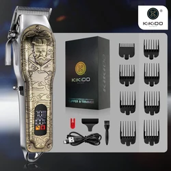 KIKIDO-cortadora de pelo de Metal para hombre, máquina de corte de pelo profesional, recortadora eléctrica inalámbrica, 7000 RPM