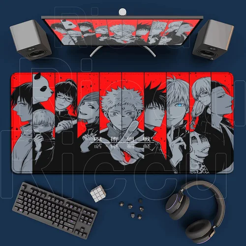 Alfombrilla de ratón Jujutsu Kaisen Gojo Satoru, alfombrilla grande de Anime para Gamer, alfombrilla antideslizante para teclado de ordenador y escritorio, alfombrillas de goma para ordenador portátil