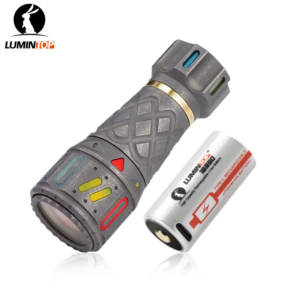 Lumintop THOR 1 Gyro Titanium lep flashlight 1200 meters max 9W LEP flashlight with strobe mode with 18350 battery