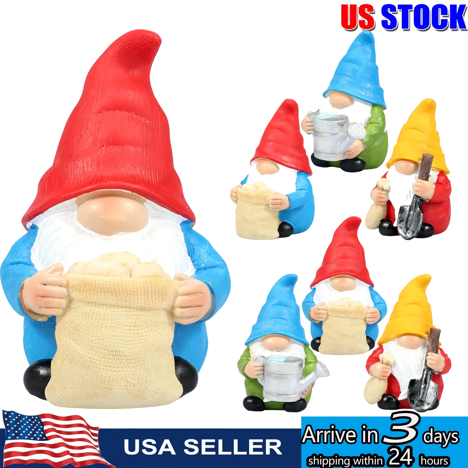 Gnomes Statues Outdoor Decor Creative Handmade Resin Dwarf Sculpture Yard Decorations Lawn Patio Dwarf Ornament Garden Decor