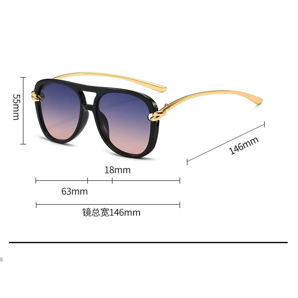 Vintage Knoten Bein Oversize Quadratische Cat Eye Sonnenbrille für Frauen Neue Mode Legierung Schwarz Gradienten Sonnenbrille Damen Elegante Shades – Detail 5