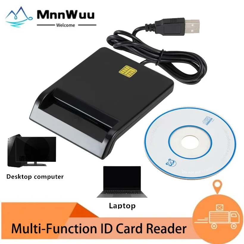 

MnnWuu USB Smart Card Reader For Bank Card IC/ID EMV card Reader High Quality for Windows 7 8 10 Linux OS USB-CCID ISO