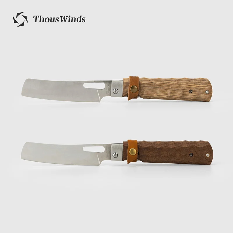 Thous Winds Outdoor Camping Knife Picnic Tableware Cooking Equipment Foldable Wood Handle Knife Hiking Cookware Cutlery Knife