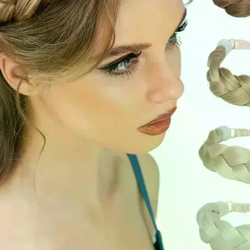 

1 Pcs Synthetic Premium Adjustable Handmade Wig Braided Elastic Band Hair Fashion Braiding Hair Headband Headwear For Women