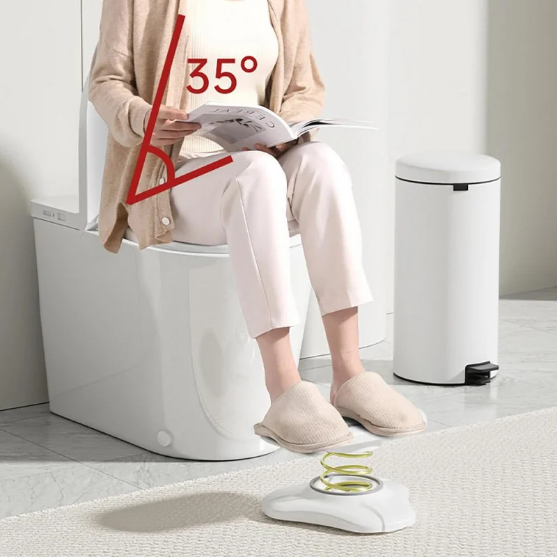 Spring Foot Stool&Ottoman 35 Angle Adjustable Comfortable Foot Holder Multifunctional Toilet Footstool Office Foot Rest Support