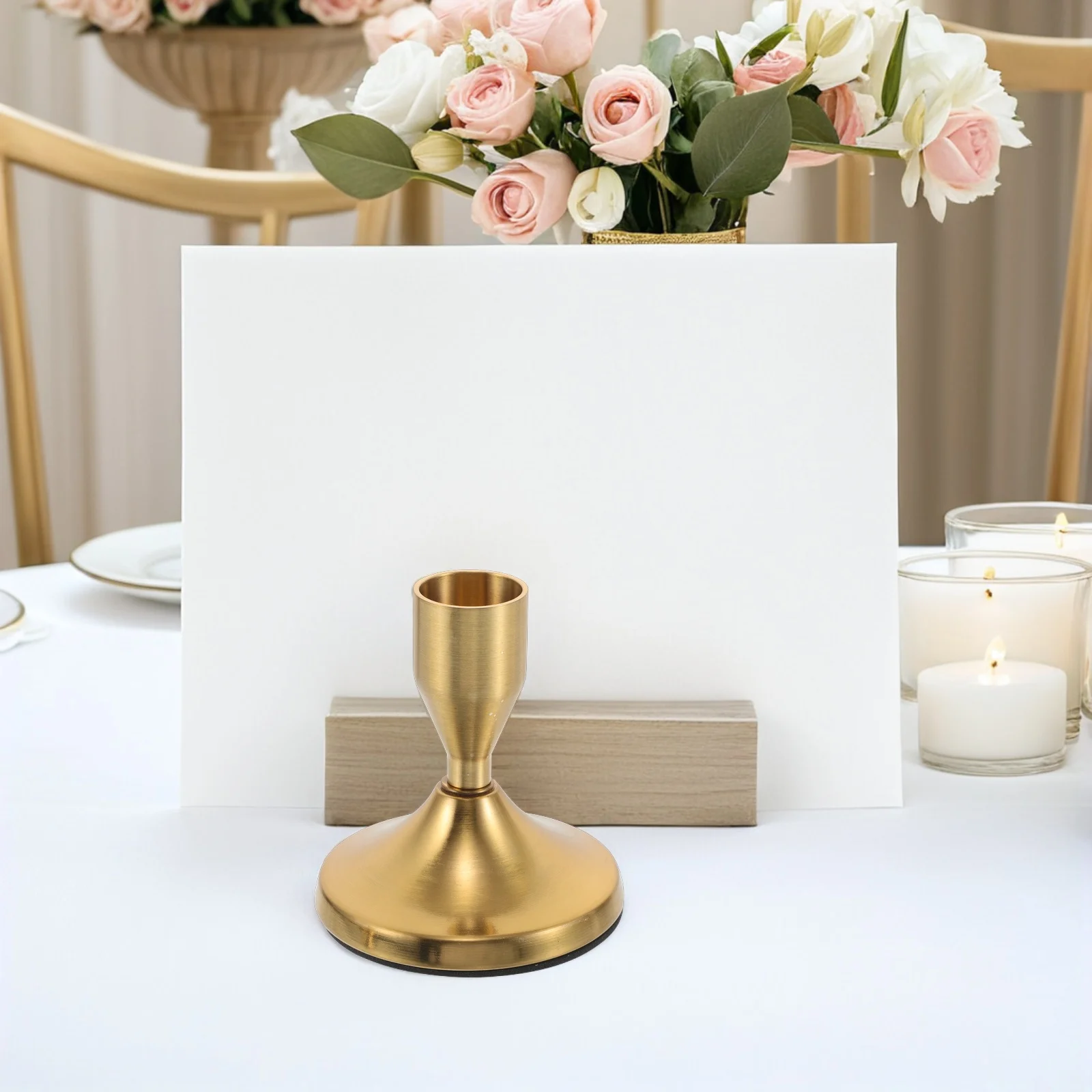 2 قطعة حامل الشمعدان القصير خمر المعادن تفتق حامل لسطح المكتب الجدول حفل زفاف ديكور حامل شمعدان قصير