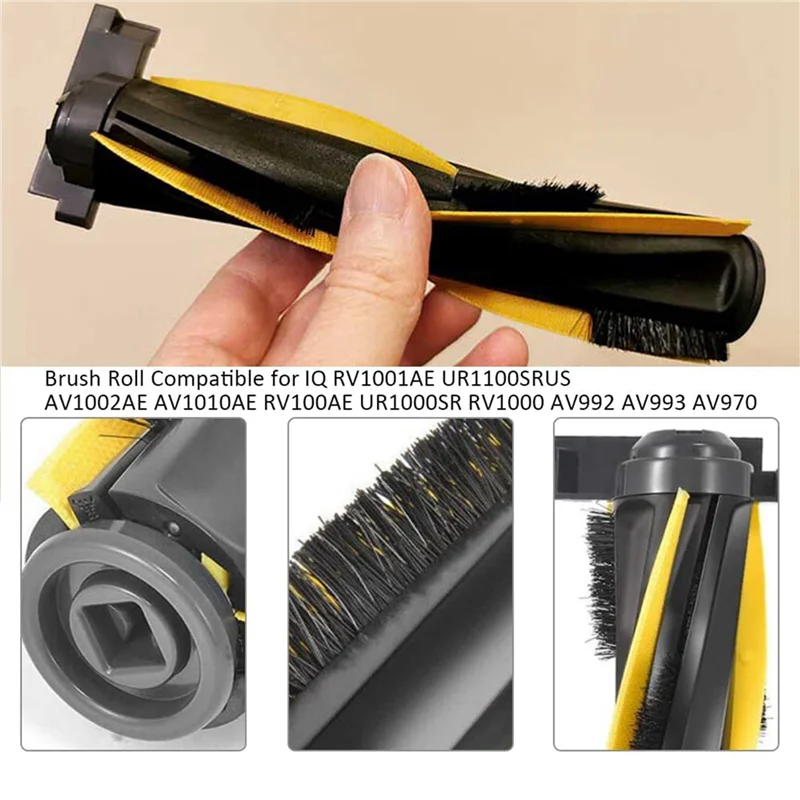 ABZA-2 Set Bagian Pengganti untuk Robot Vakum Kosong Sendiri Shark IQ, Sikat Samping, Sikat Filter Utama untuk Robot RV1000SEU